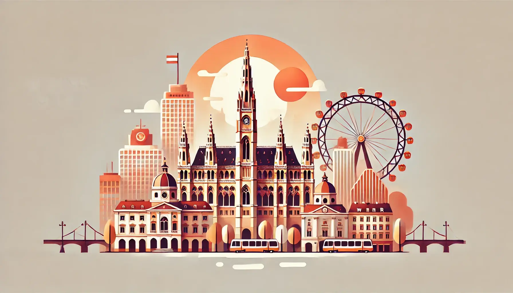 维也纳城市插画